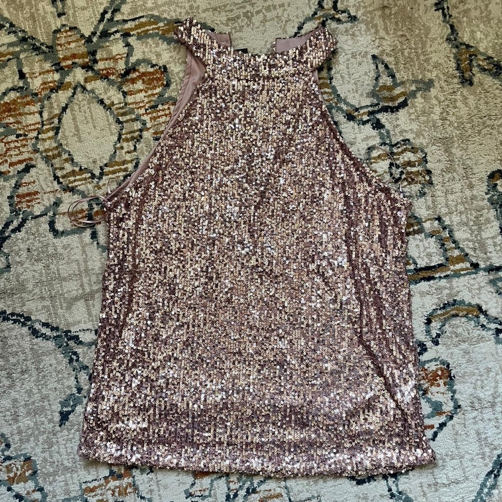 Champagne pink sequin top